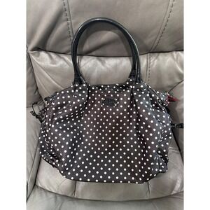 Kate Spade New York Black White Polka Dot Tote diaper bag Nylon